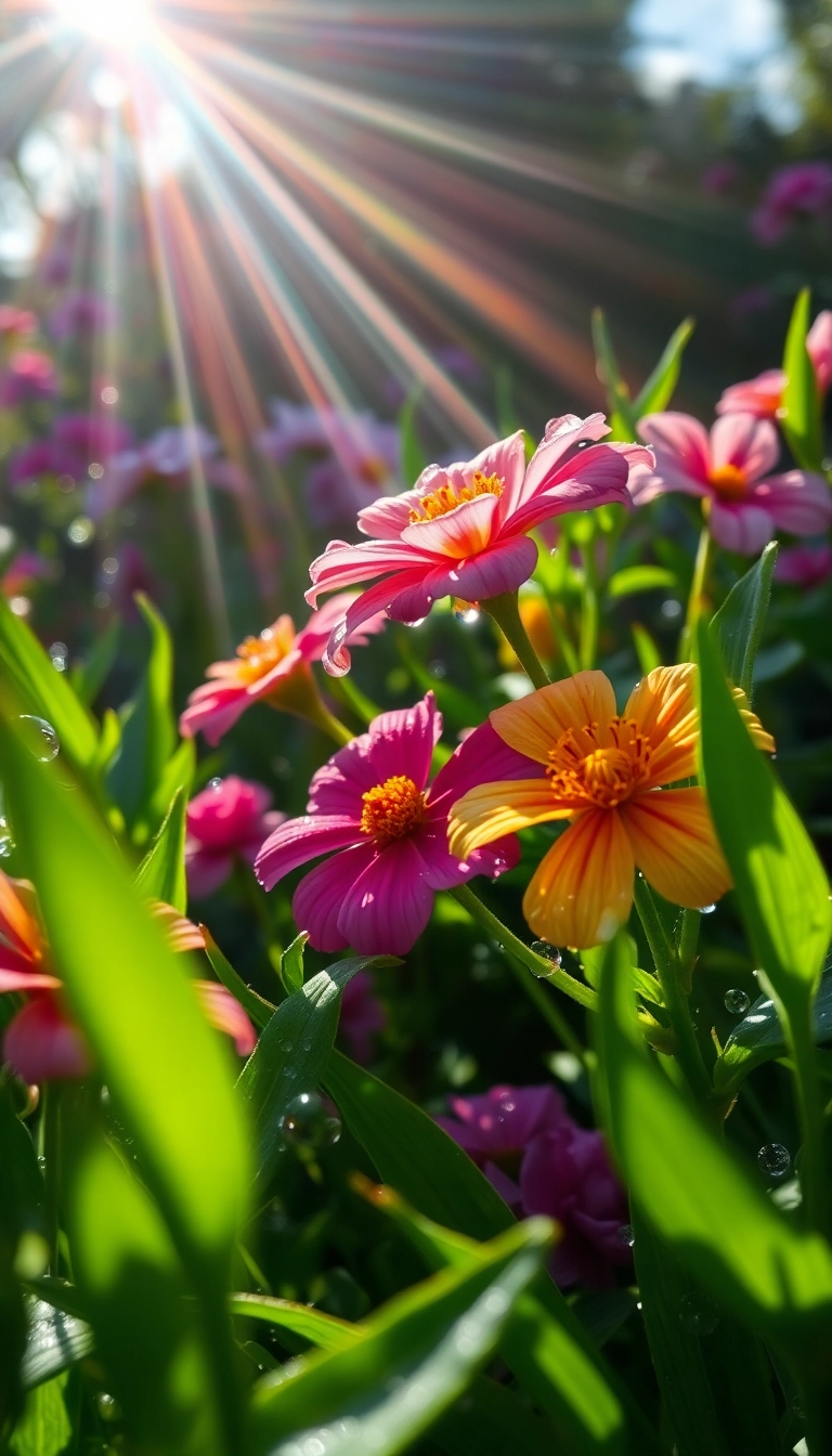 HD iPhone AI Spring Rain Garden Luxurious Background